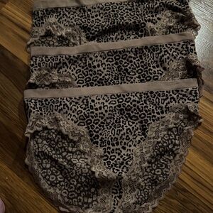 Victoria's Secret Leopard Print Panties - Black and Brown XL